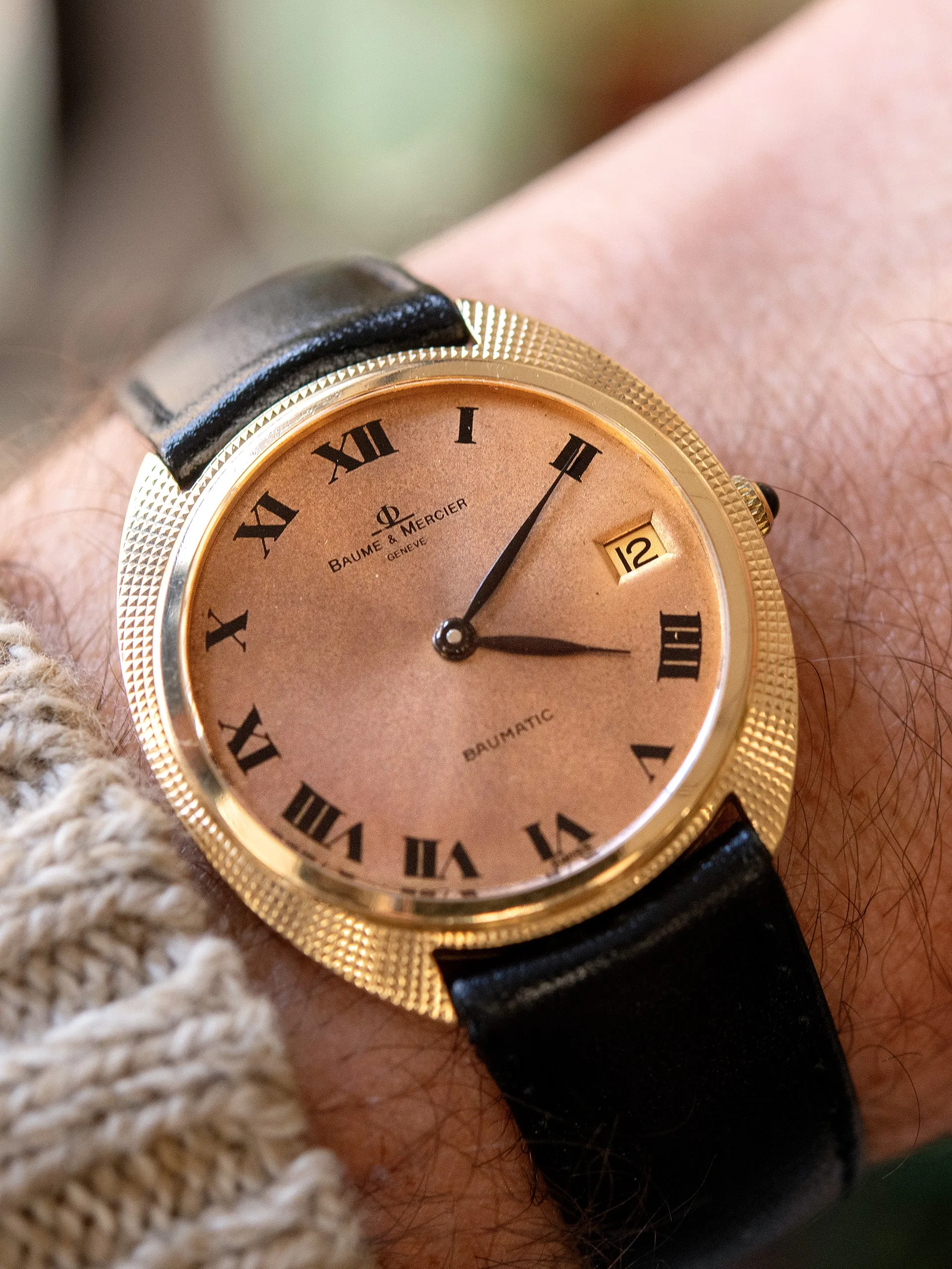 Tropical 1970s Baume & Mercier Baumatic 18K YG (Ref. 35115)