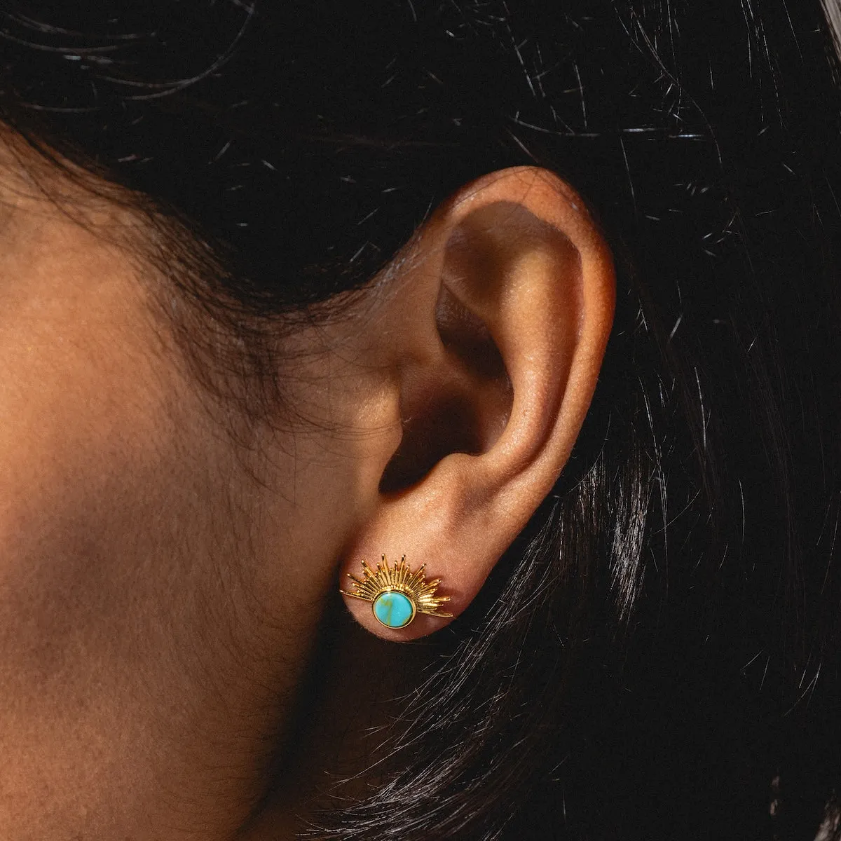 Turquoise Sunburst Studs