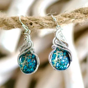 Turquoise Swirl Drop Earrings – Chic & Sophisticated