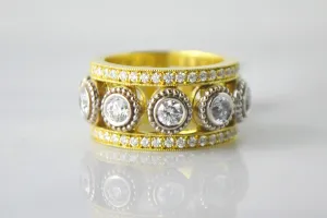Two-Tone Diamond and Pave Band