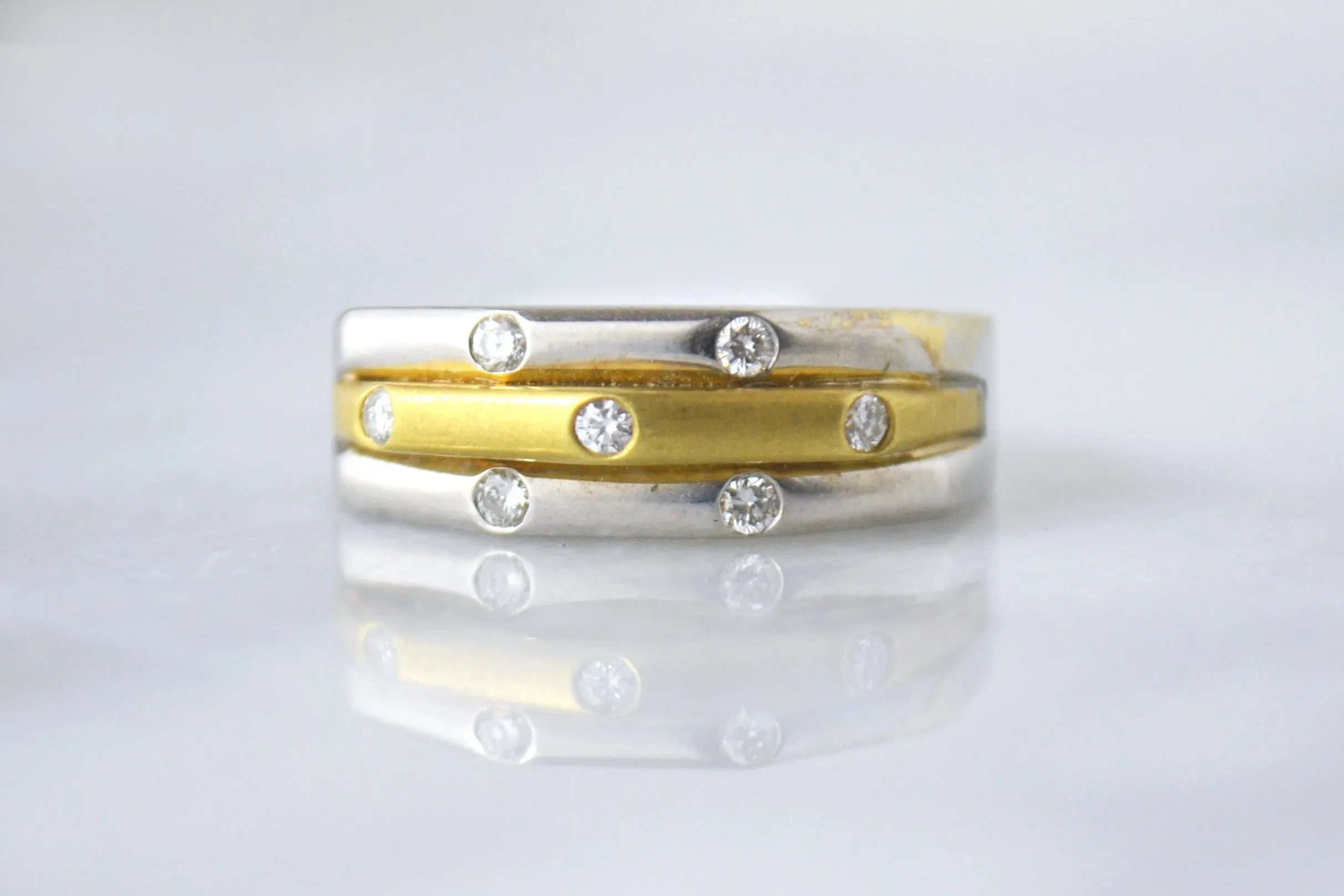 Two-Tone Gold Ring with Diamonds