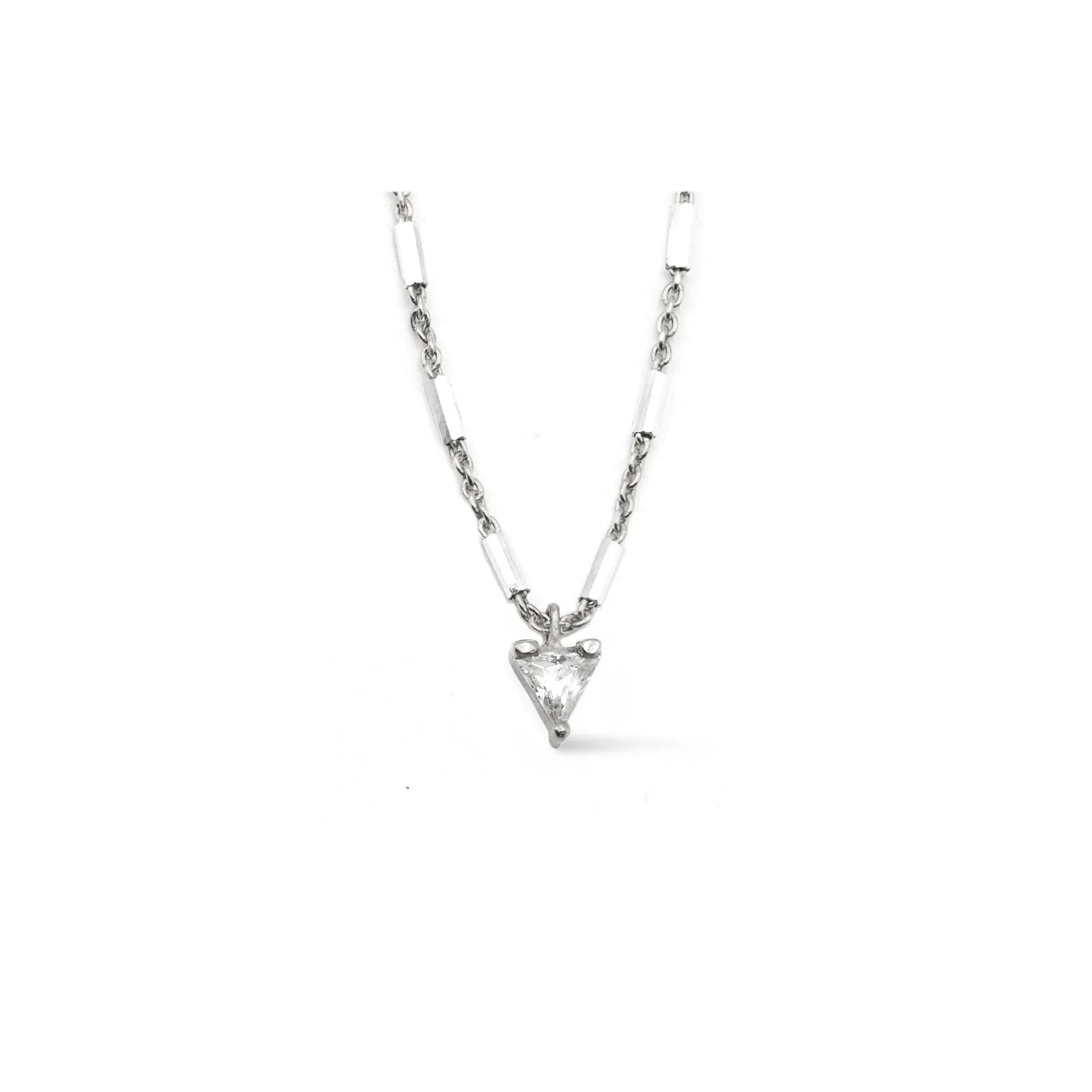 Two-Tone Trillion Charm Necklace