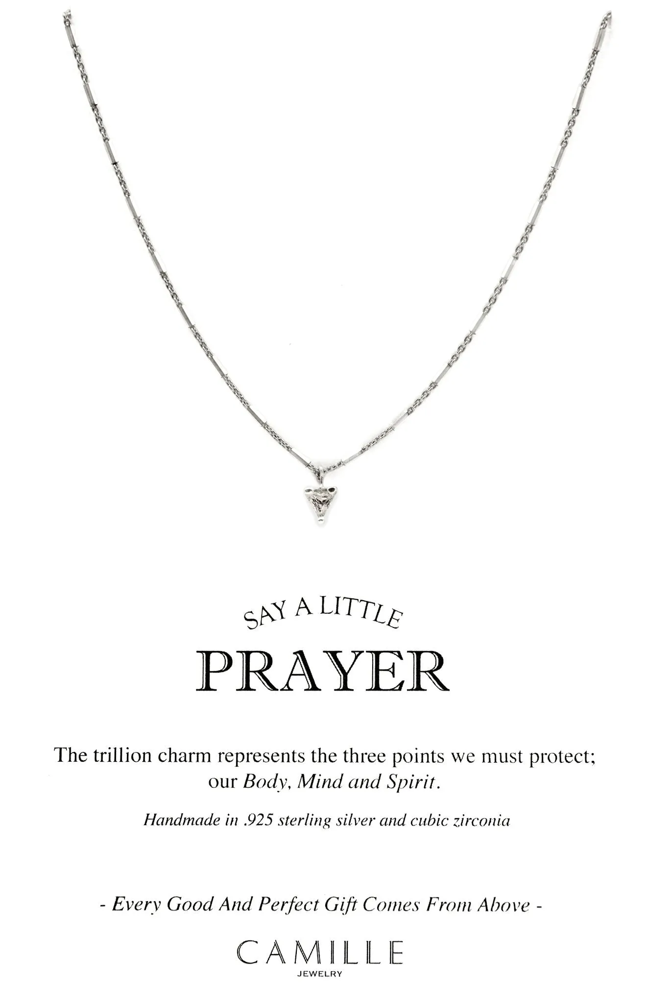 Two-Tone Trillion Charm Necklace
