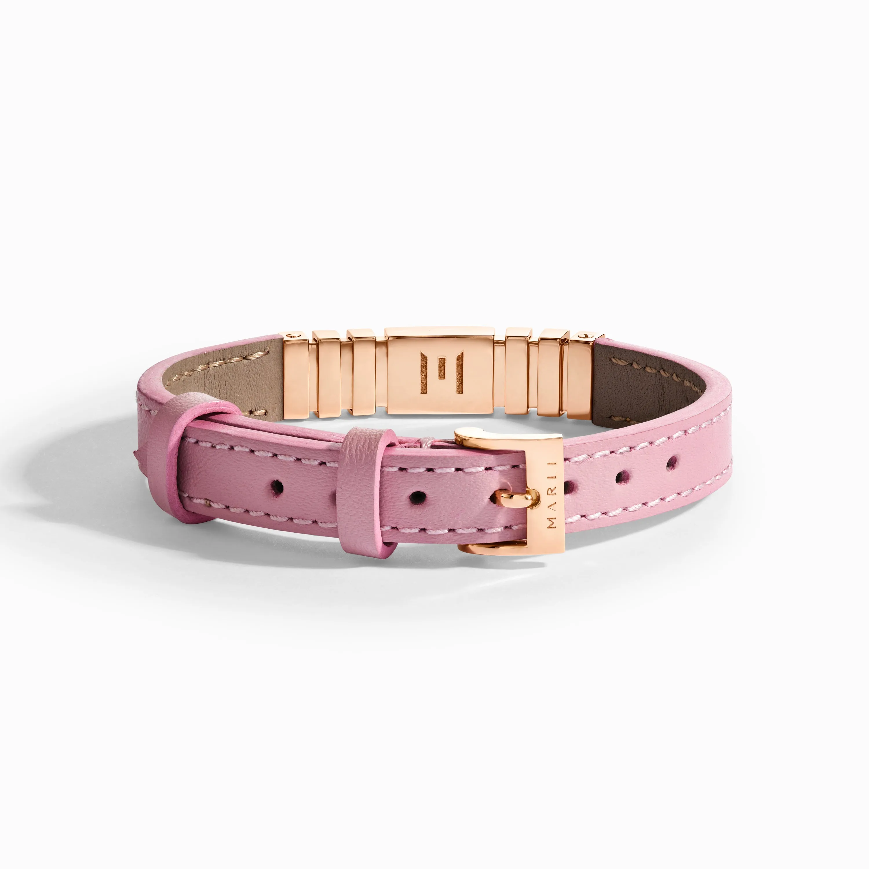 UNII Gold and Pavé Diamond Leather Strap Bracelet