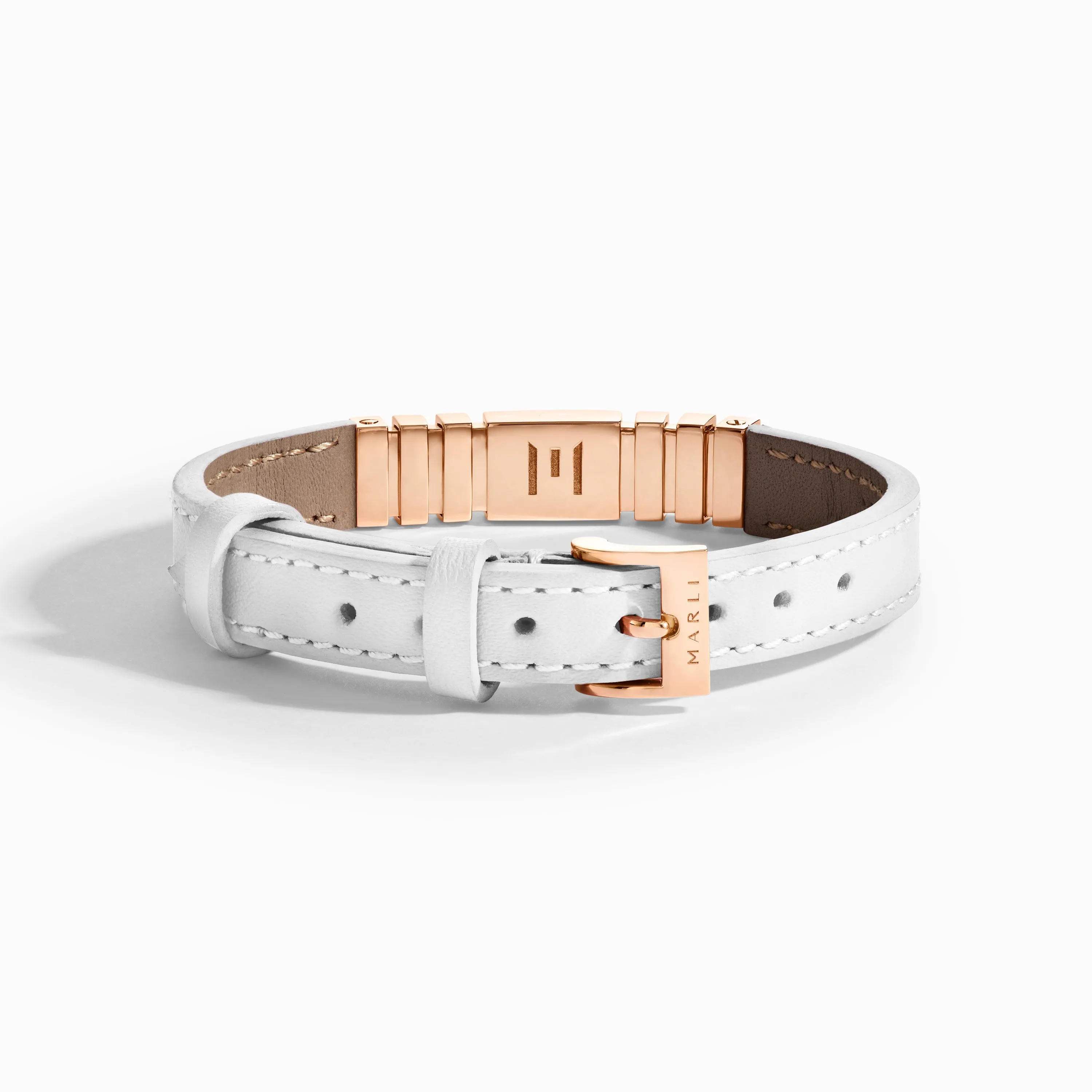 UNII Gold and Pavé Diamond Leather Strap Bracelet