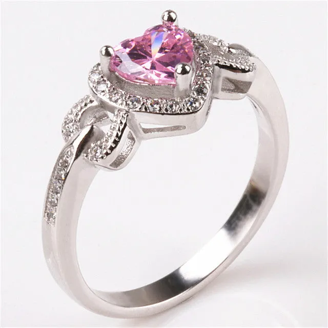 Unique Bridal Heart Engagement Ring For Women Wedding Jewellery