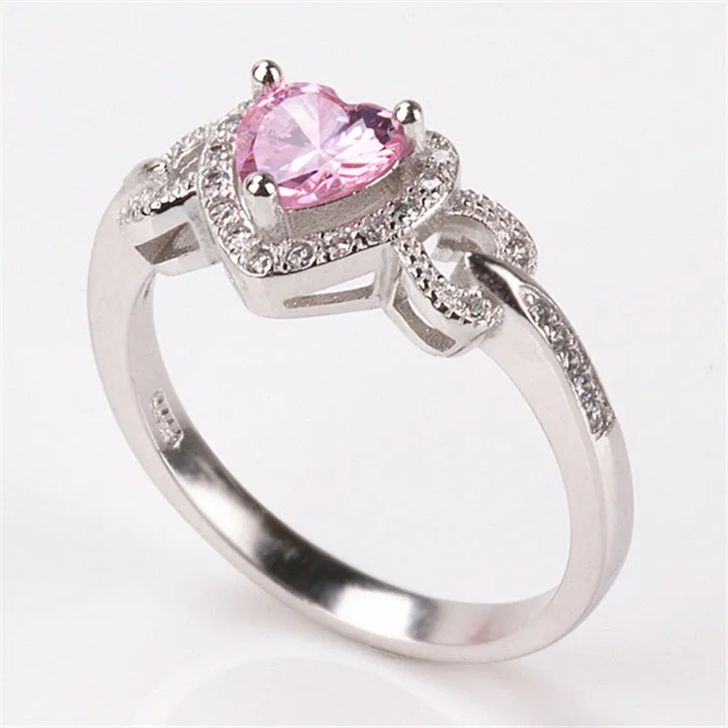 Unique Bridal Heart Engagement Ring For Women Wedding Jewellery