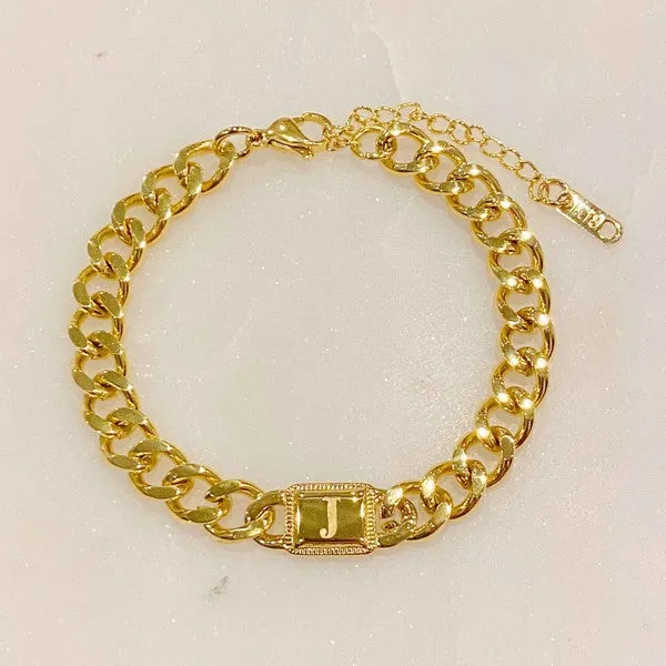 Uptown Chain Initial Bracelet