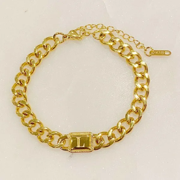 Uptown Chain Initial Bracelet