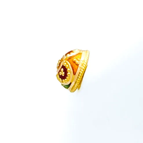Vibrant Charming Floral 22k Gold Top Earrings