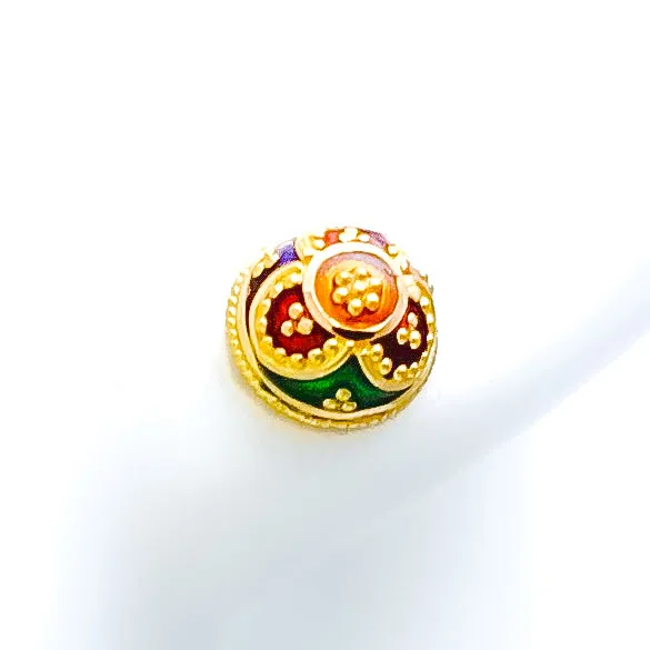Vibrant Charming Floral 22k Gold Top Earrings