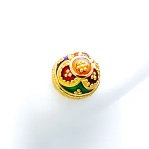 Vibrant Charming Floral 22k Gold Top Earrings
