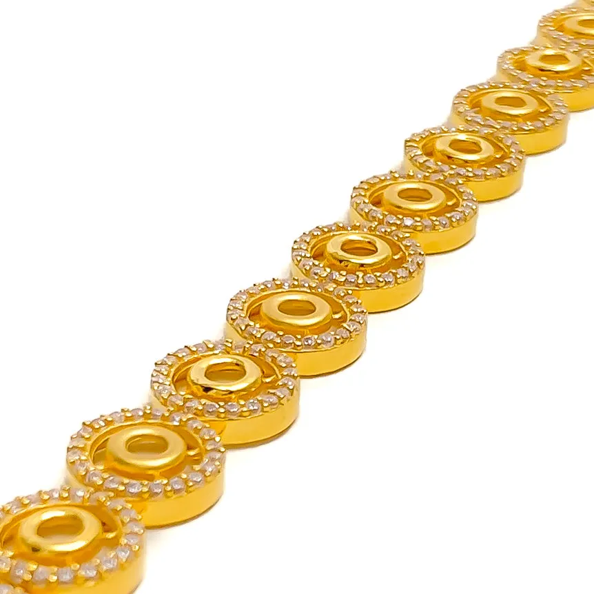 Vibrant Ethereal 22k Gold CZ Bracelet