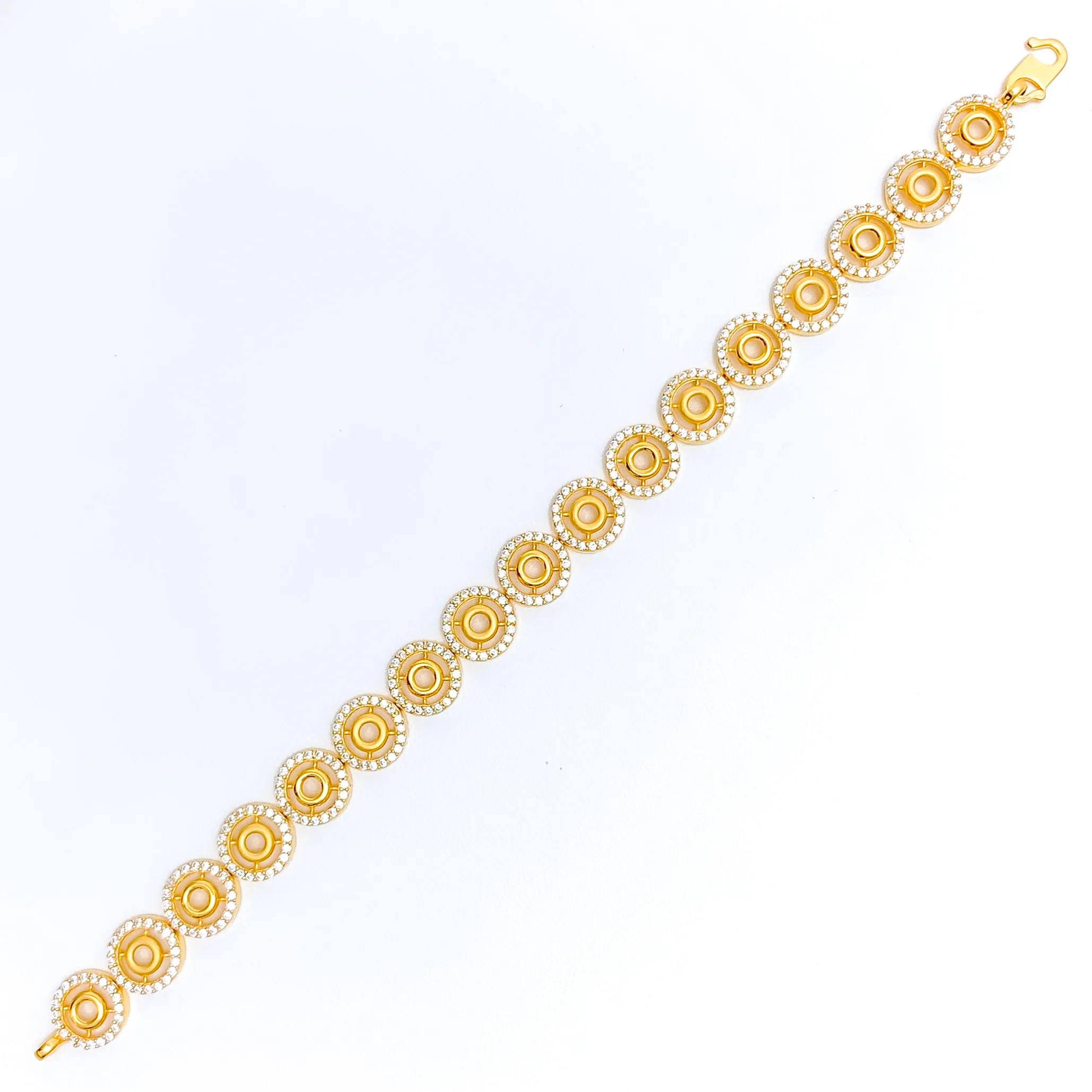 Vibrant Ethereal 22k Gold CZ Bracelet