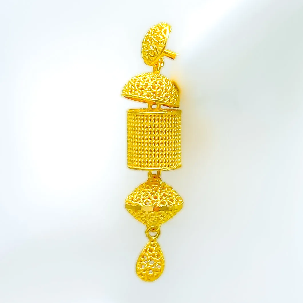 Vibrant Jazzy 22k Gold Earrings