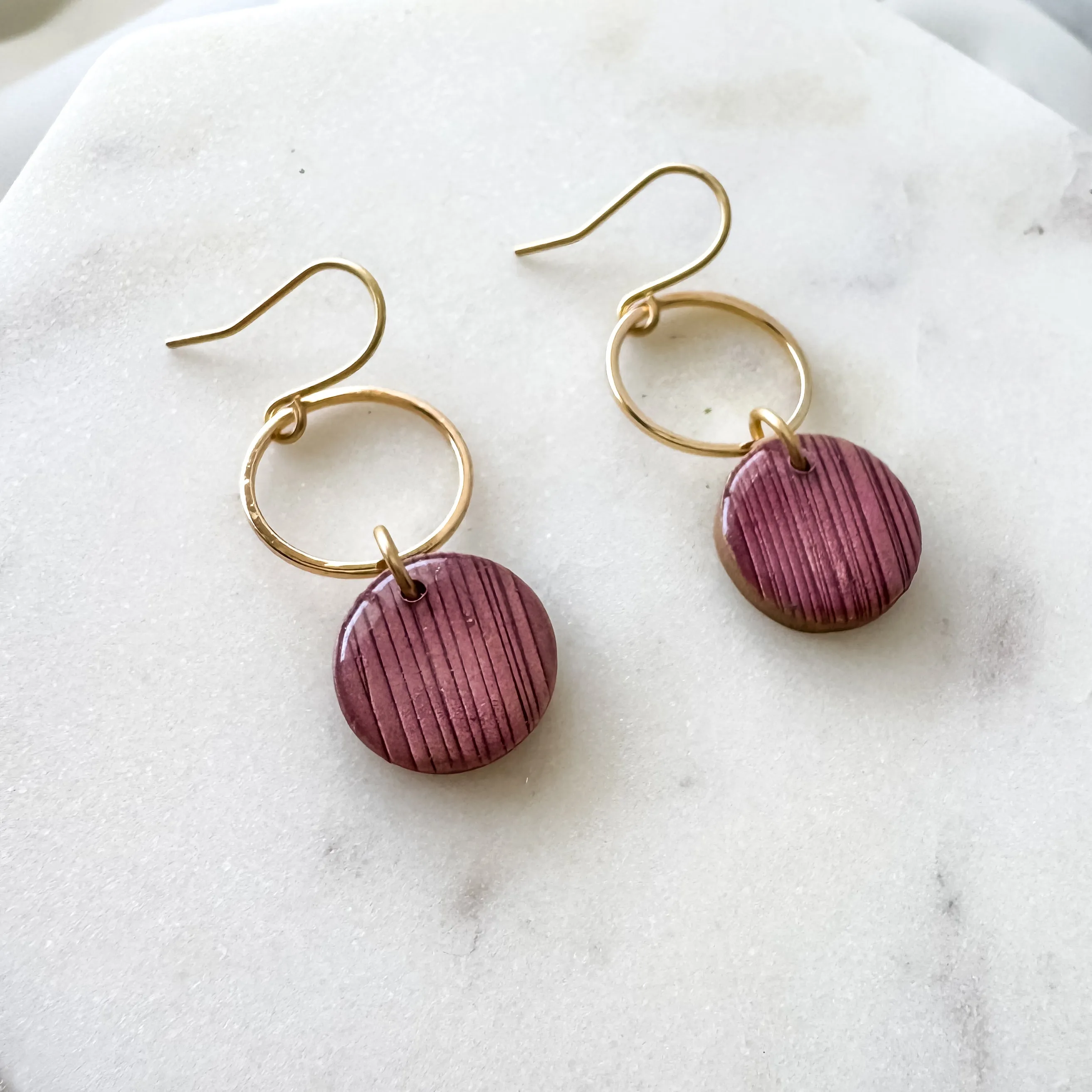 Vibrant Pink Clay Statement Earrings
