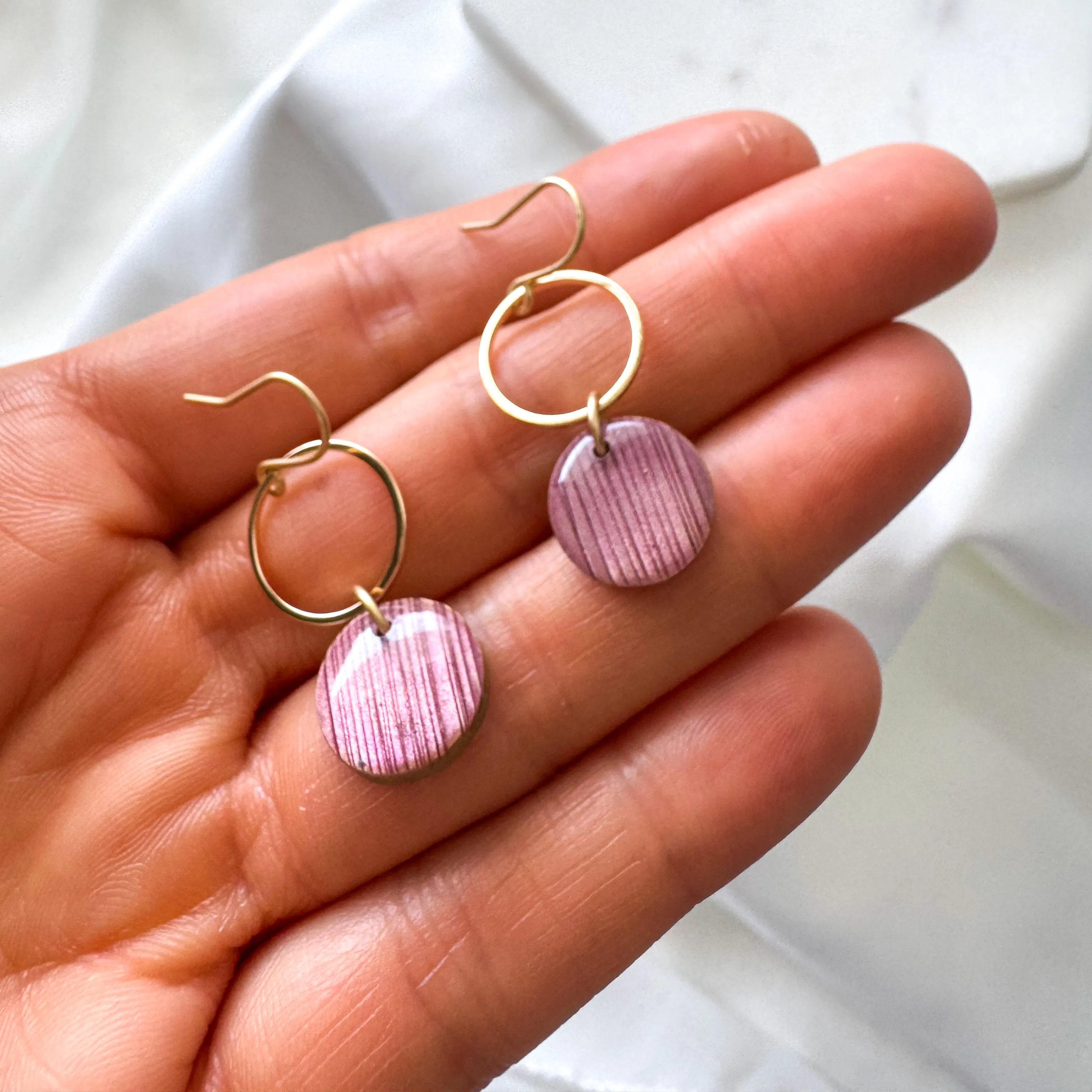 Vibrant Pink Clay Statement Earrings