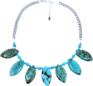 Vibrant Turquoise Gold or Silver Plated Statement Necklace