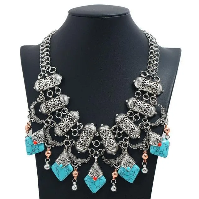 Vintage Bohemian Ethnic Maxi Statement Necklace