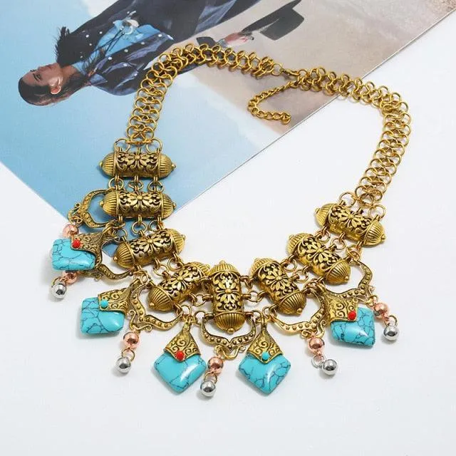 Vintage Bohemian Ethnic Maxi Statement Necklace