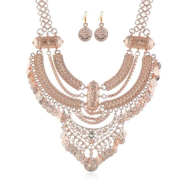 Vintage Bohemian Ethnic Maxi Statement Necklace