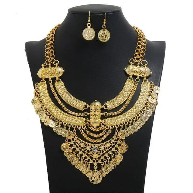 Vintage Bohemian Ethnic Maxi Statement Necklace