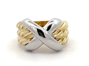 Vintage David Yurman Cable Classics X Crossover Ring 18K Gold