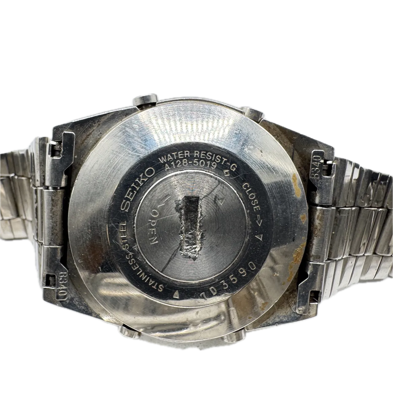 Vintage Seiko A128-5010 Men's Digital LED Wristwatch Japan Stainless Steel