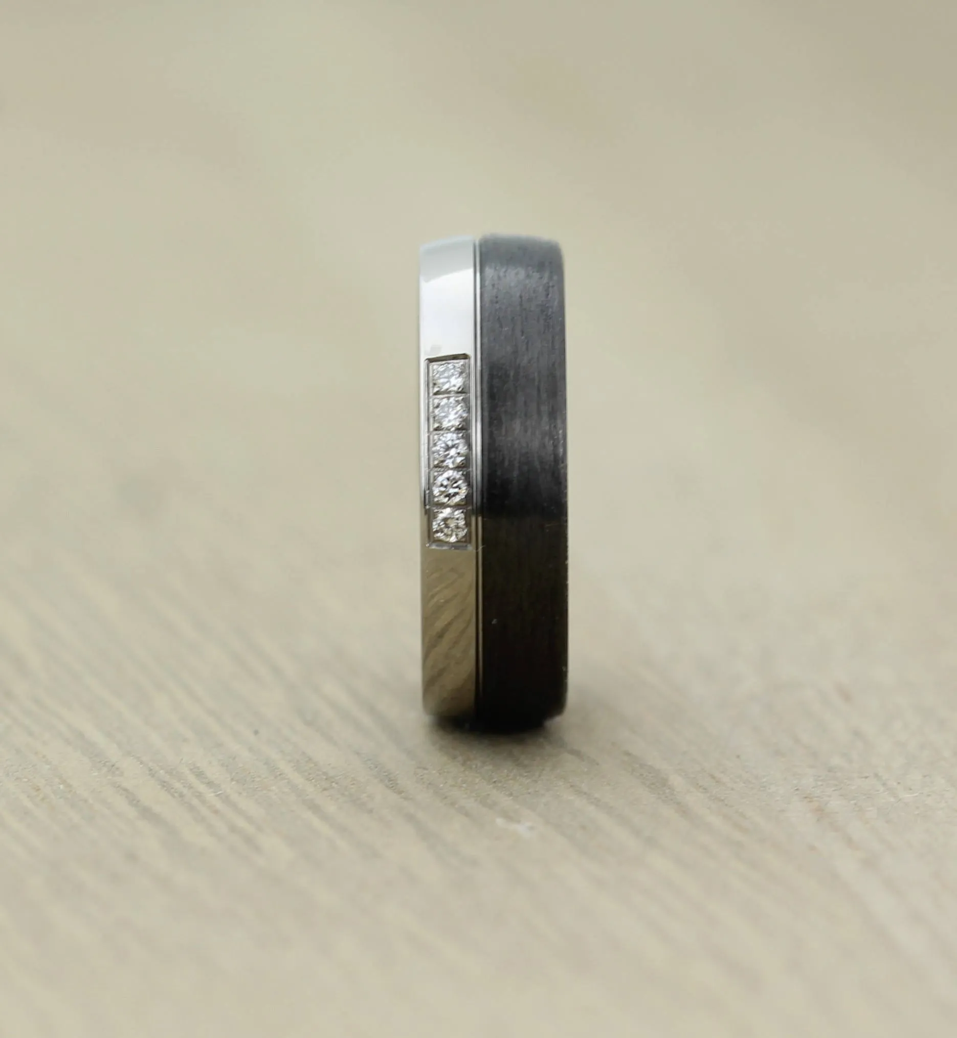 Wedding Band Set, 6mm Carbon Fiber & Titanium, customizable with FREE engraving!