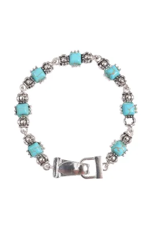 WESTERN CONCHO NATURAL STONE EMBELISHED MAGNETIC BRACELET