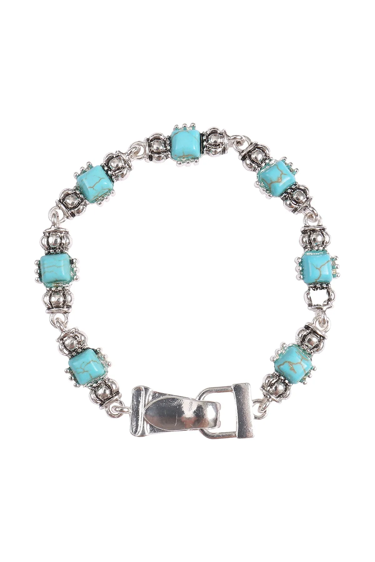 WESTERN CONCHO NATURAL STONE EMBELISHED MAGNETIC BRACELET