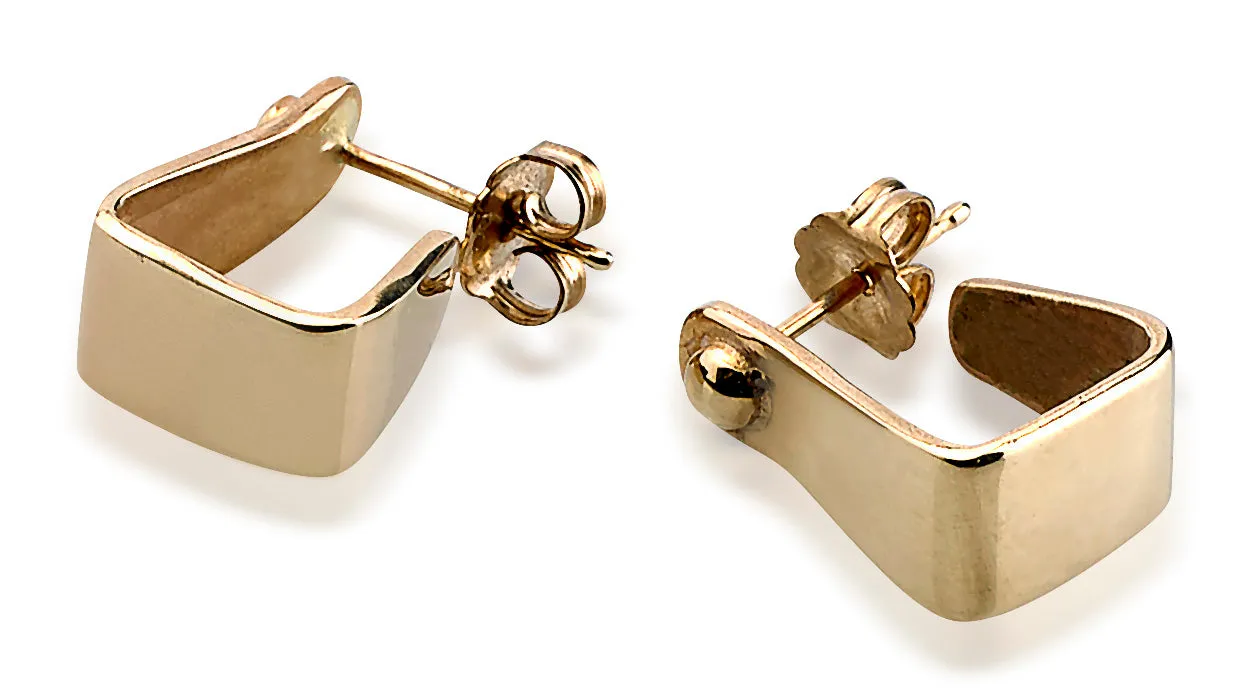 Western Stirrup Earrings, 14k Gold