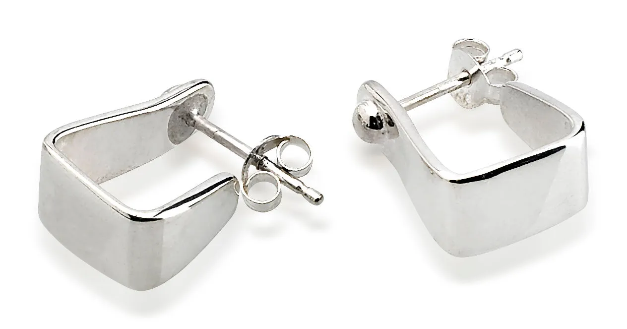 Western Stirrup Earrings, Sterling Silver