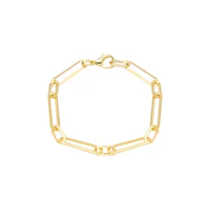 Wide Elongated Paperclip Chain Bracelet