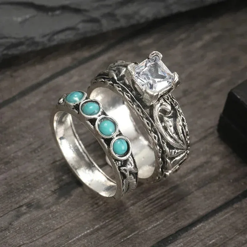 Women's Cubic Zirconia Wedding Rings Set