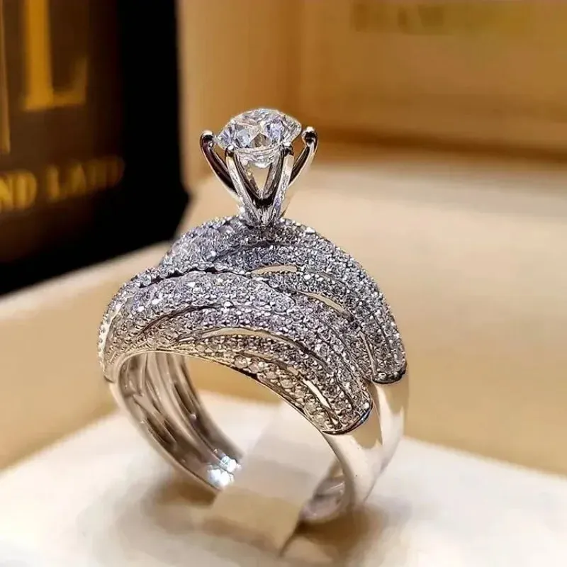 Women's Cubic Zirconia Wedding Rings Set