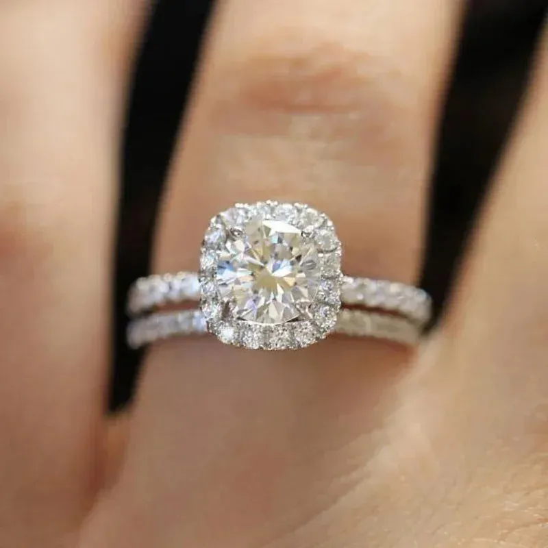 Women's Cubic Zirconia Wedding Rings Set