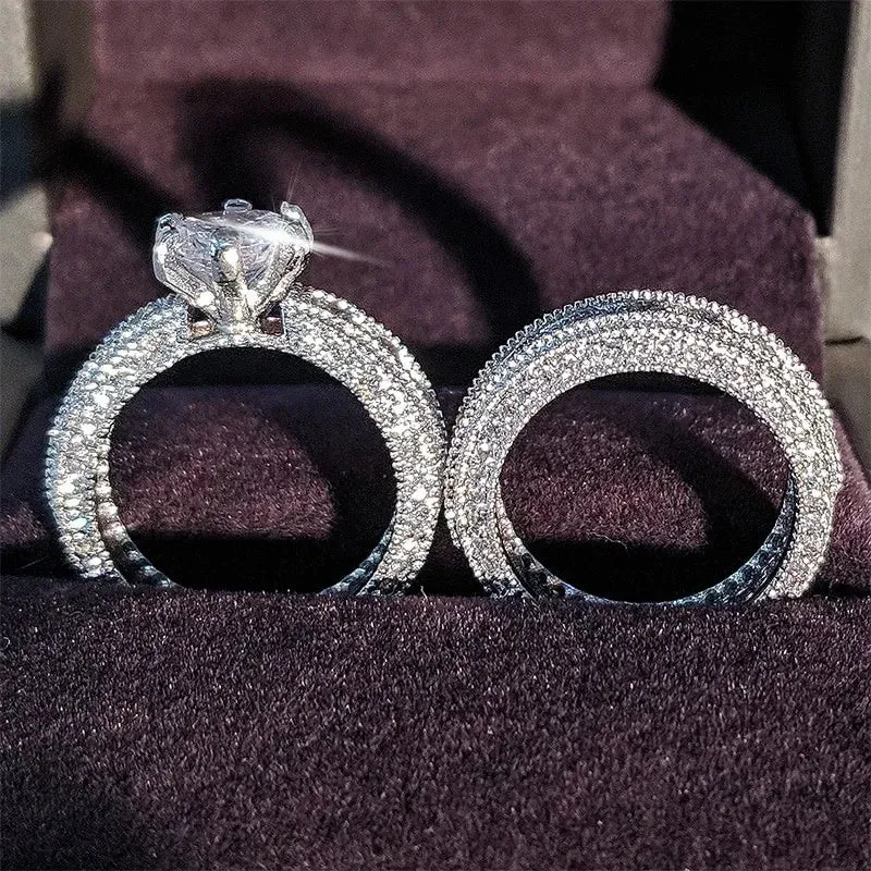 Women's Cubic Zirconia Wedding Rings Set