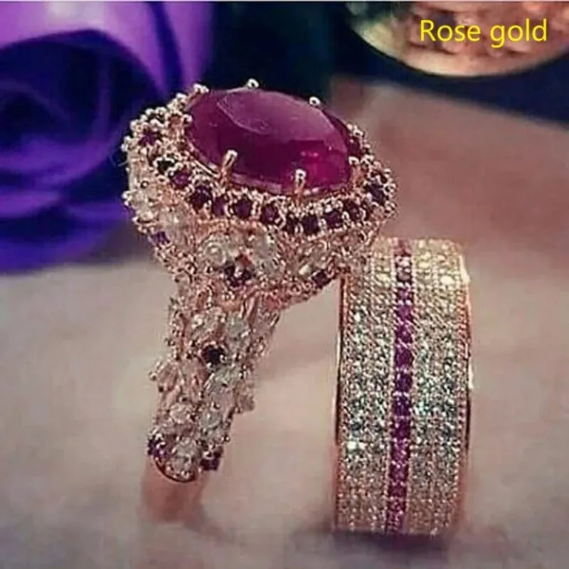 Women's Cubic Zirconia Wedding Rings Set