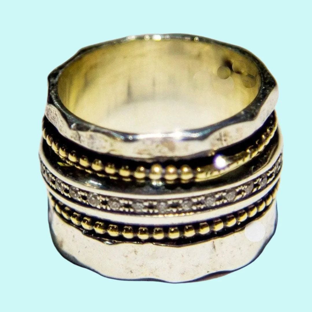 womens spinner rings Unisex rings. His and Hers Matching Wedding Bands.