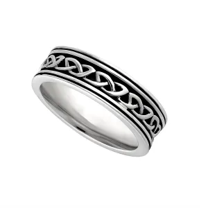 Women's Sterling Silver Oxidized Celtic Knot Wedding Ring S21072