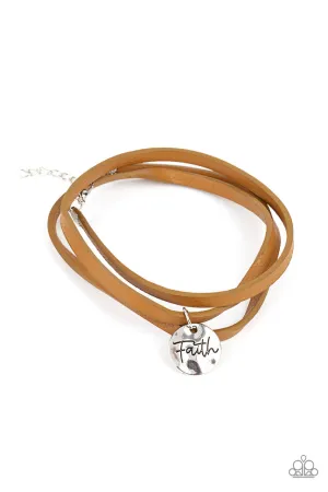 Wonderfully Worded Brown Paparazzi Bracelet