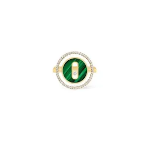 Yellow Gold Diamond & Malachite Ring