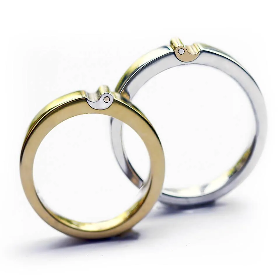 Yin Yang matching wedding rings
