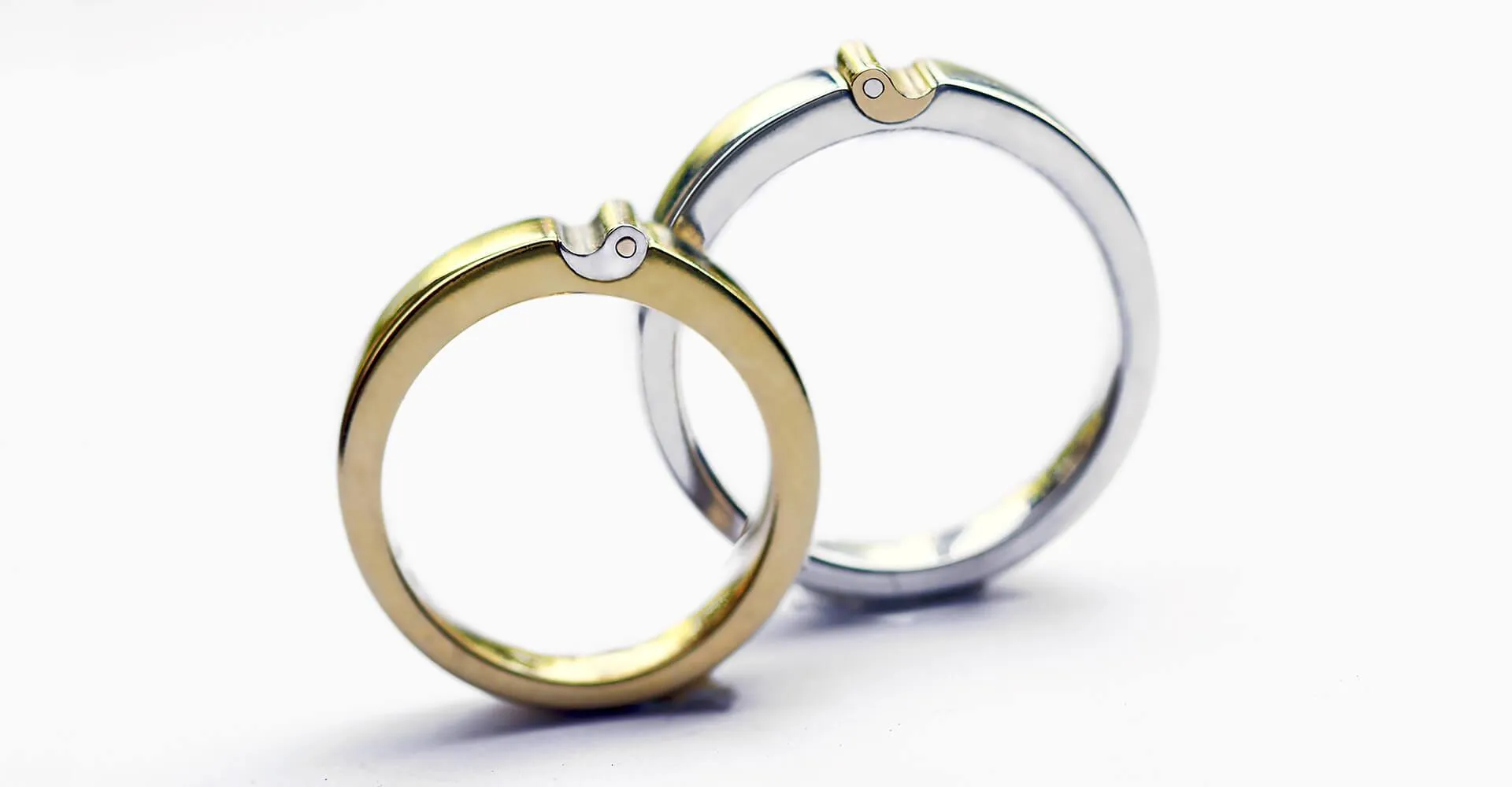 Yin Yang matching wedding rings