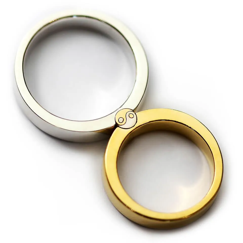 Yin Yang matching wedding rings