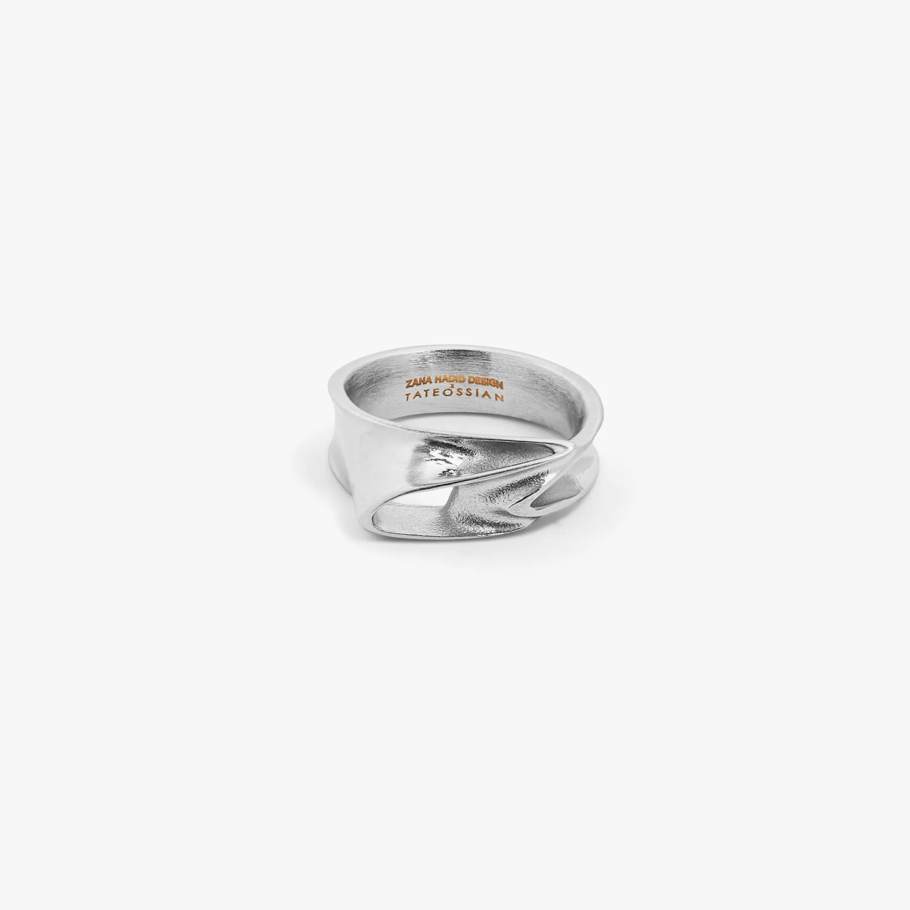 ZAHA HADID DESIGN Tyne Ring In Palladium Plated Steel