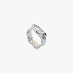 ZAHA HADID DESIGN Tyne Ring In Palladium Plated Steel